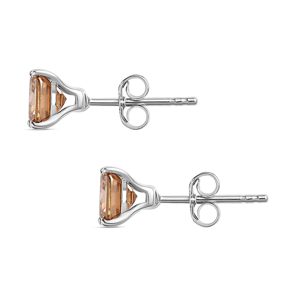 9K White Gold Yellow Moissanite Stud Earrings 1.40 Ct