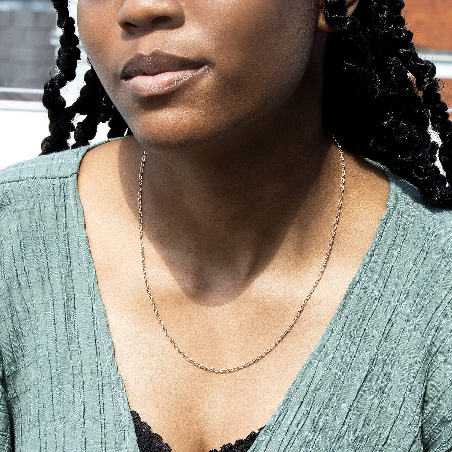 9K Rose Gold  Chain (Size - 20),  Gold Wt. 2 Gms