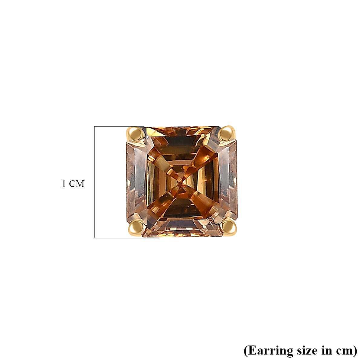 9K Yellow Gold  Yellow Moissanite Stud Earrings 1.40 Ct