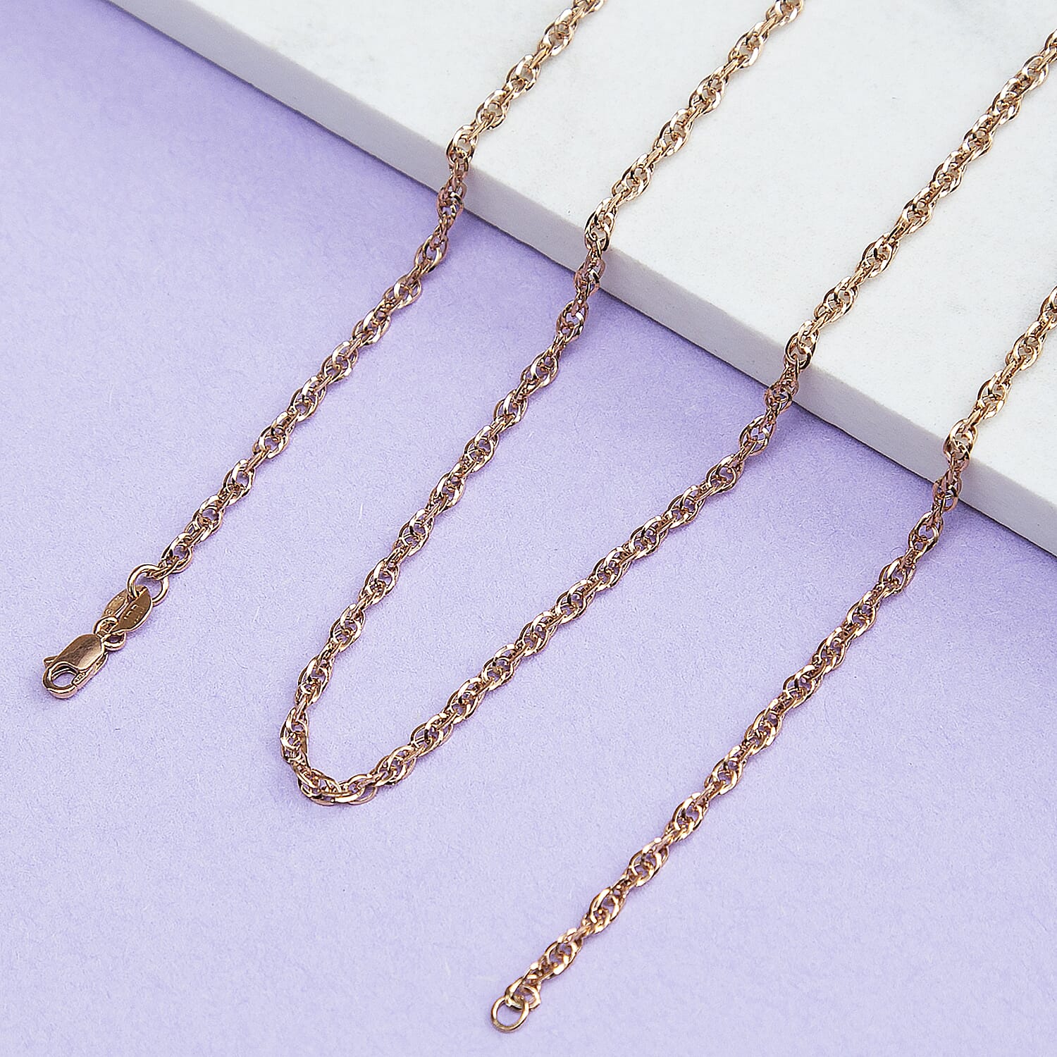 9K Rose Gold  Chain (Size - 18),  Gold Wt. 1.8 Gms