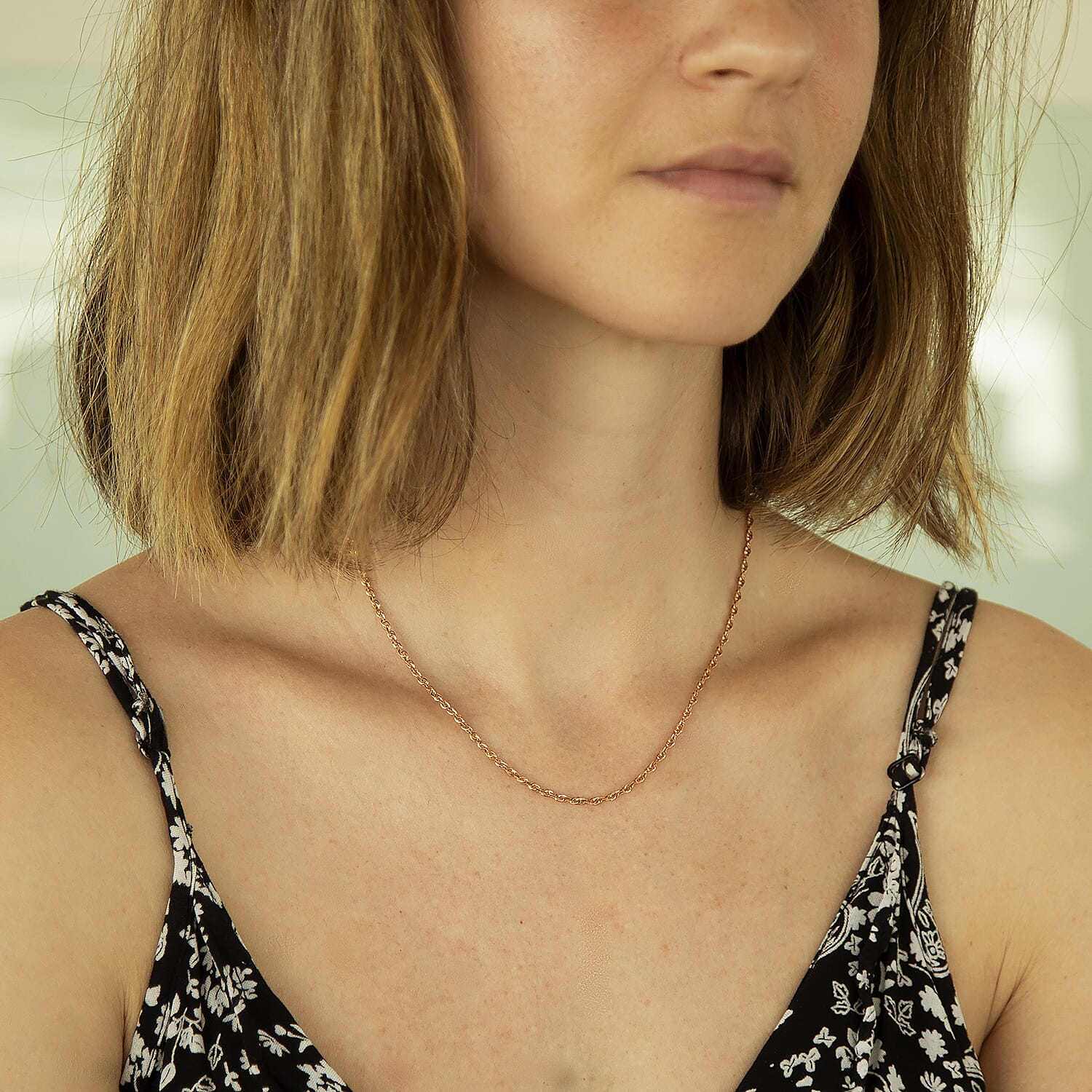 9K Rose Gold  Chain (Size - 18),  Gold Wt. 1.8 Gms