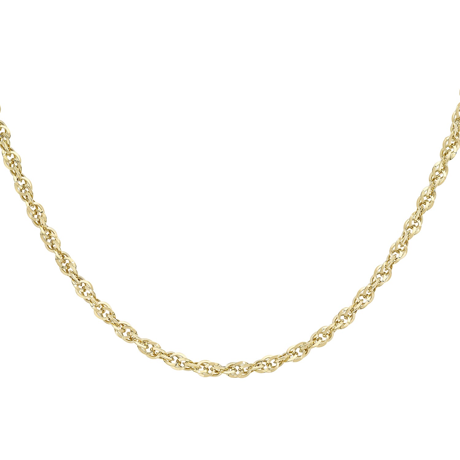 Diamond Cut Prince of Wales Chain 16 Inch in 9K Gold