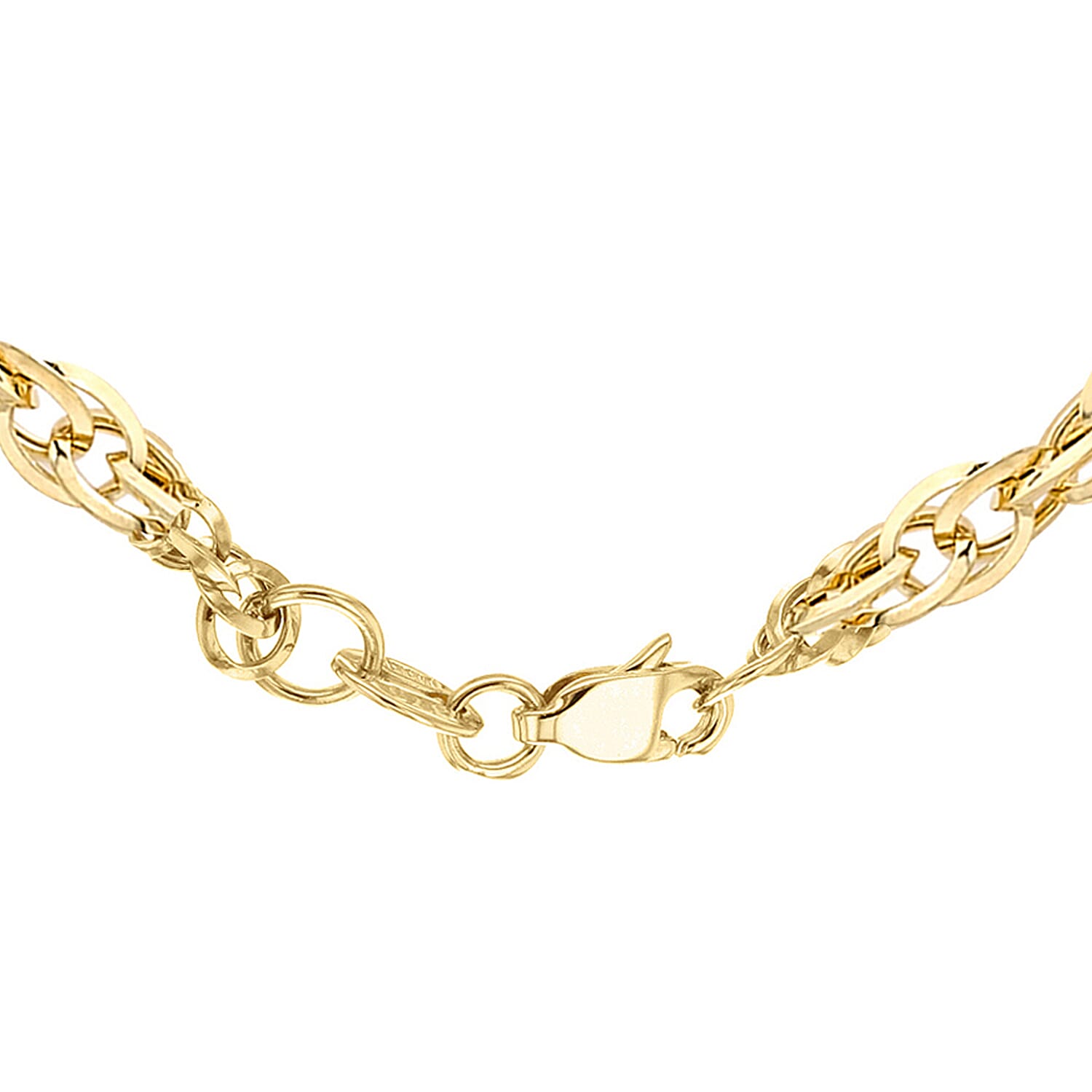 Diamond Cut Prince of Wales Chain 16 Inch in 9K Gold