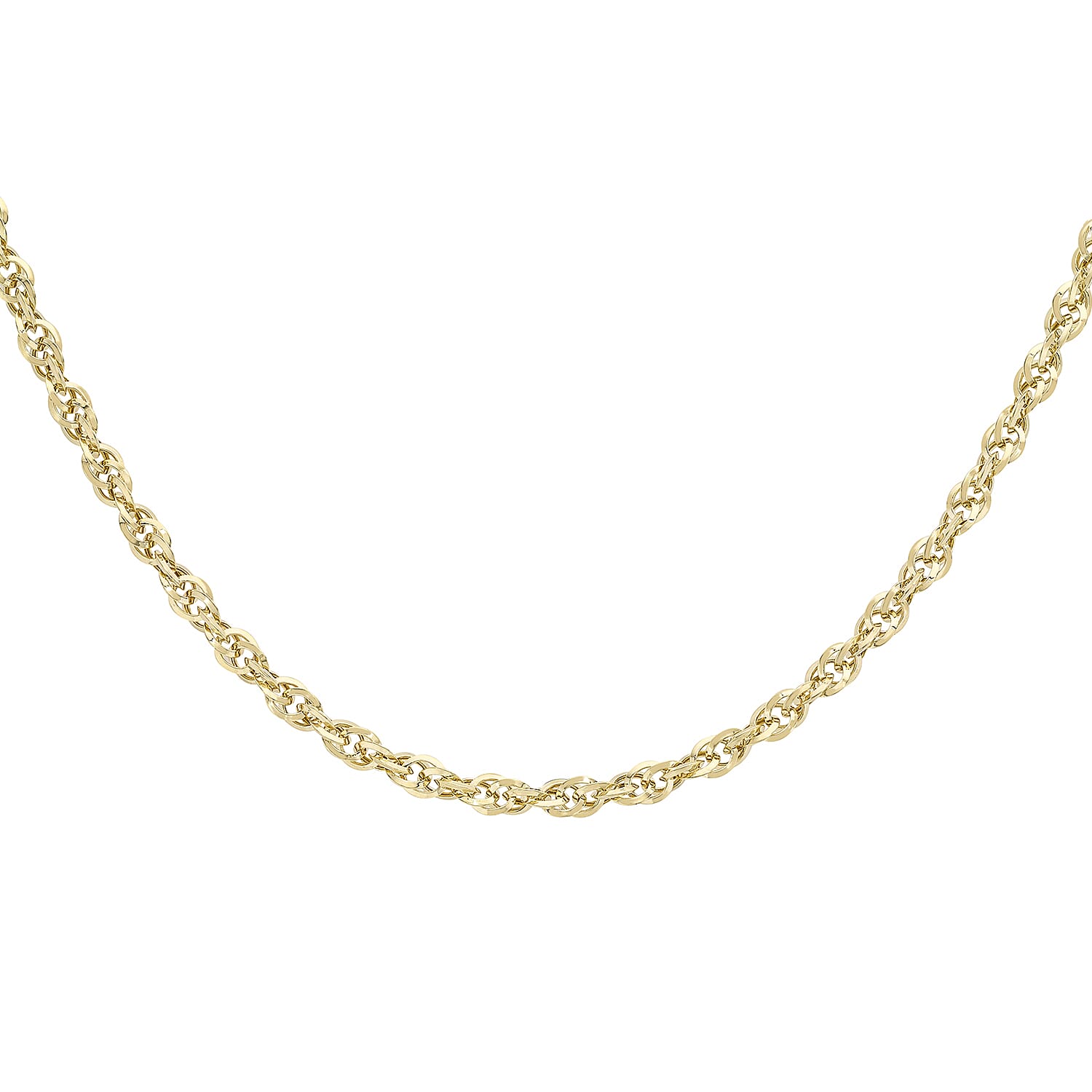 Diamond Cut Prince of Wales Chain 16 Inch in 9K Gold
