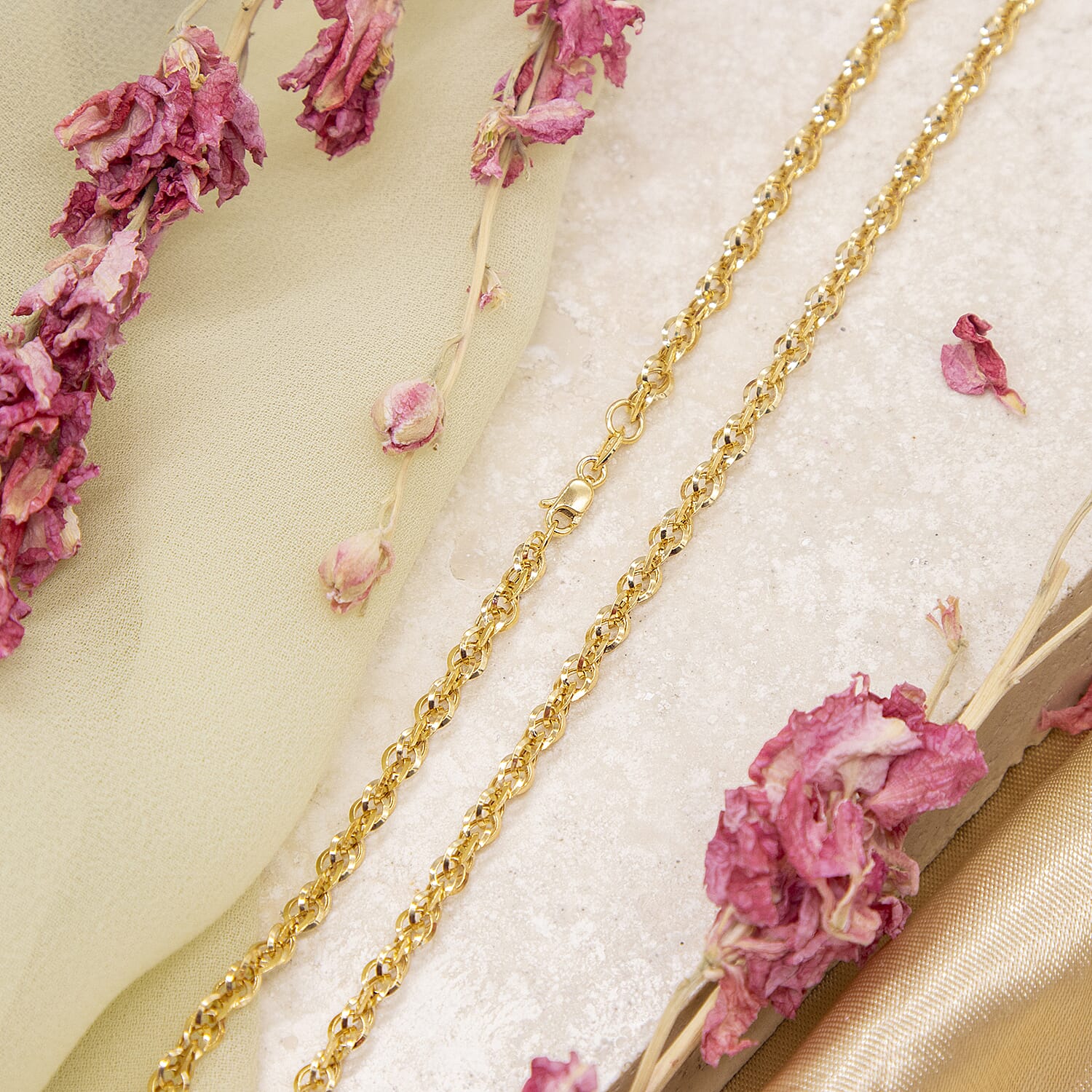 Diamond Cut Prince of Wales Chain 16 Inch in 9K Gold