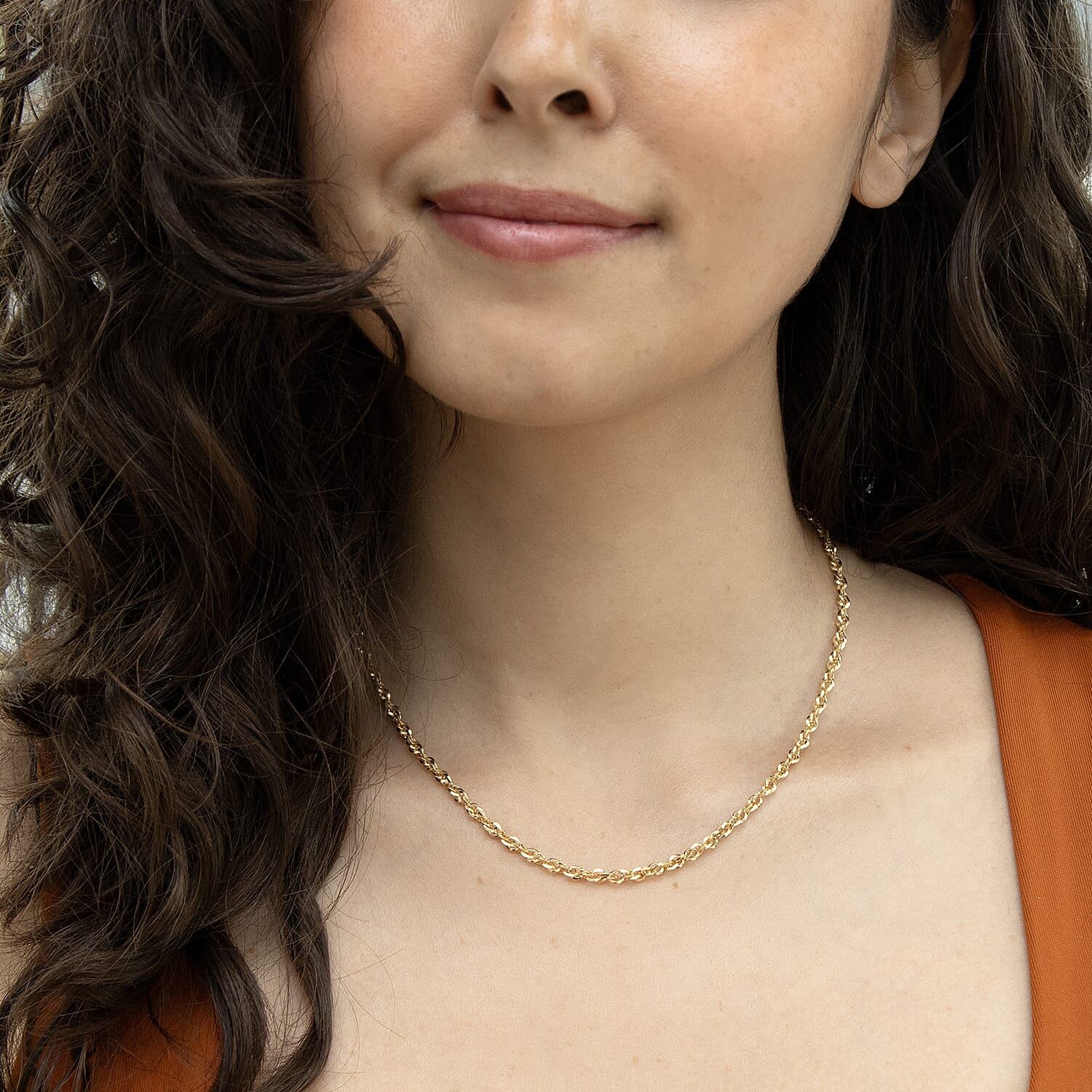 Diamond Cut Prince of Wales Chain 16 Inch in 9K Gold