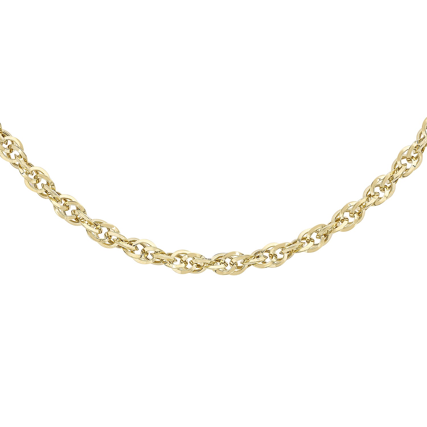 Diamond Cut Prince of Wales Chain 16 Inch in 9K Gold