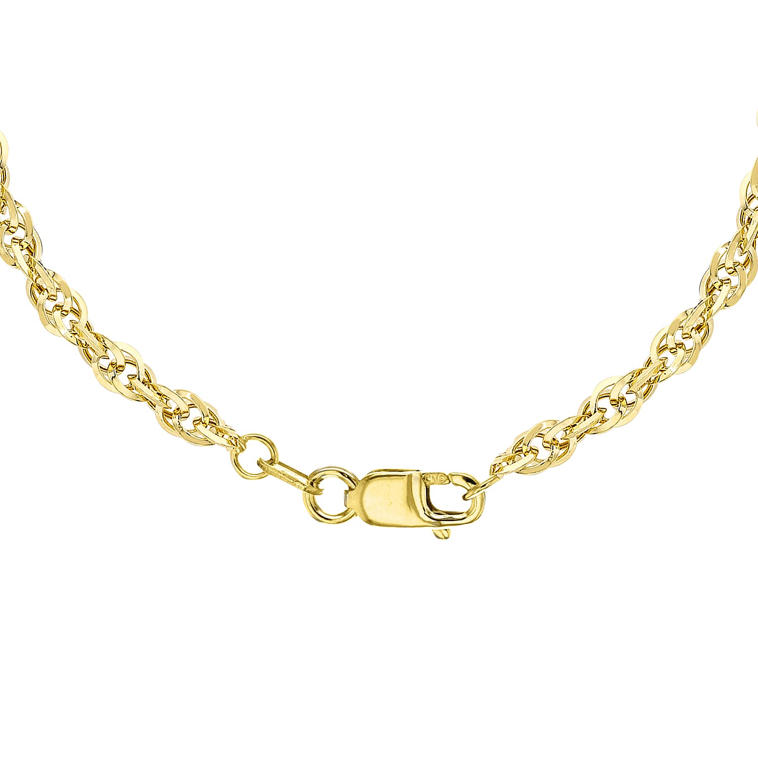 Diamond Cut Prince of Wales Chain 16 Inch in 9K Gold