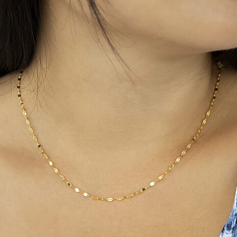 9K Yellow Gold  Chain (Size - 16),  Gold Wt. 0.81 Gms