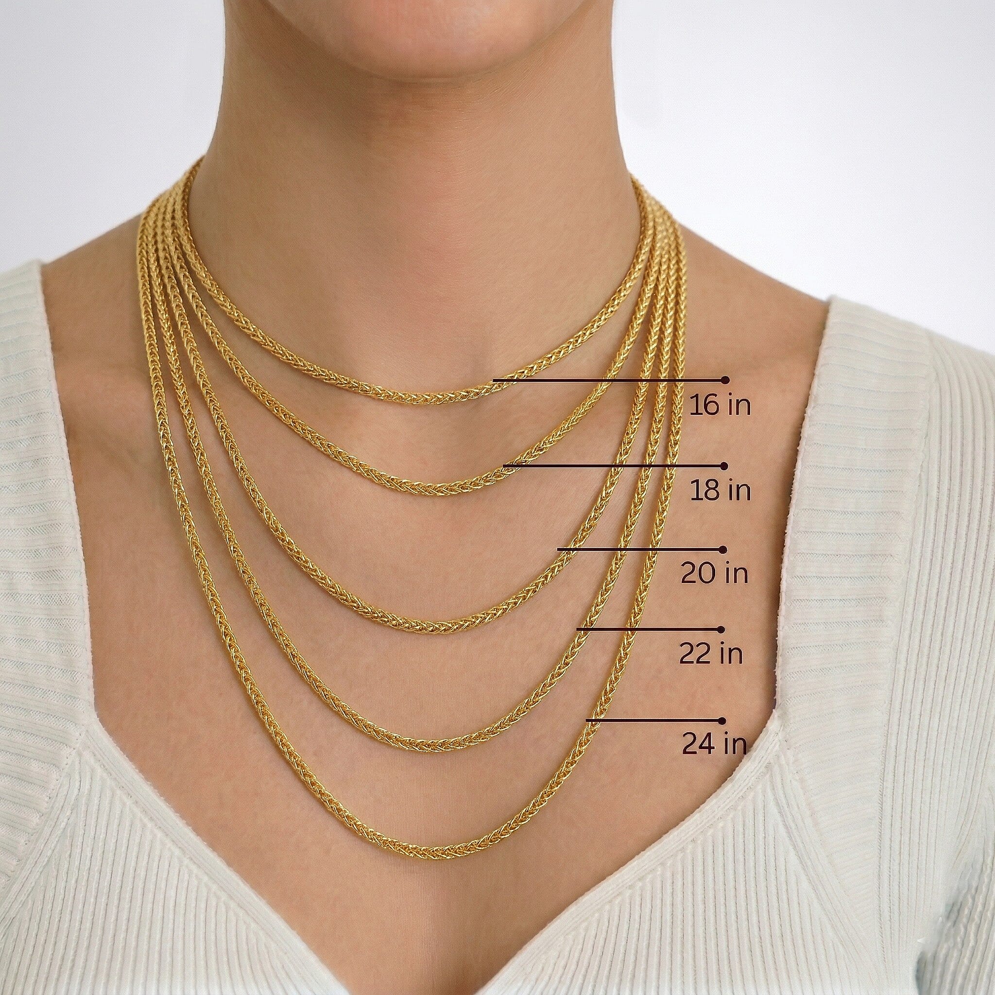 9K Yellow Gold  Chain (Size - 16),  Gold Wt. 1.1 Gms