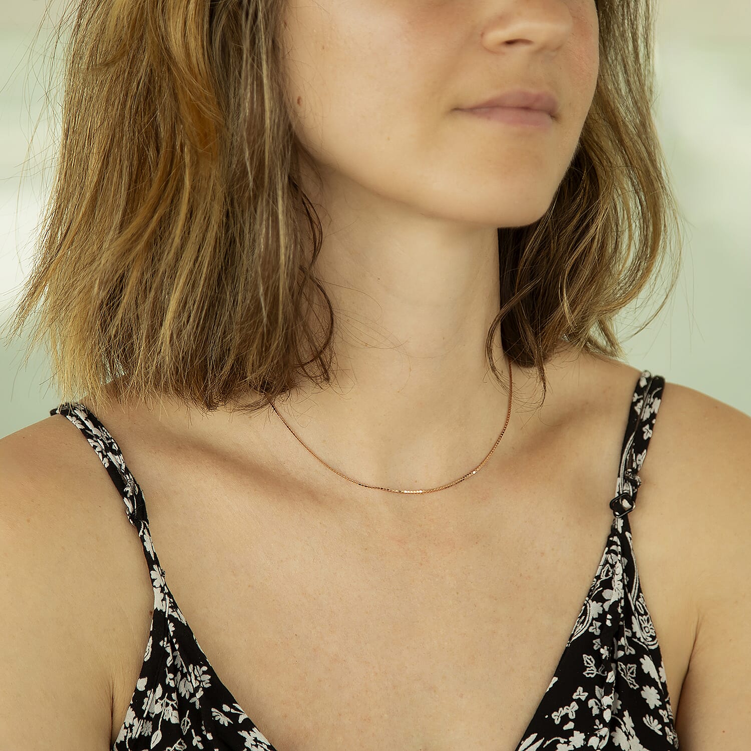 9K Rose Gold  Chain (Size - 16),  Gold Wt. 2.5 Gms