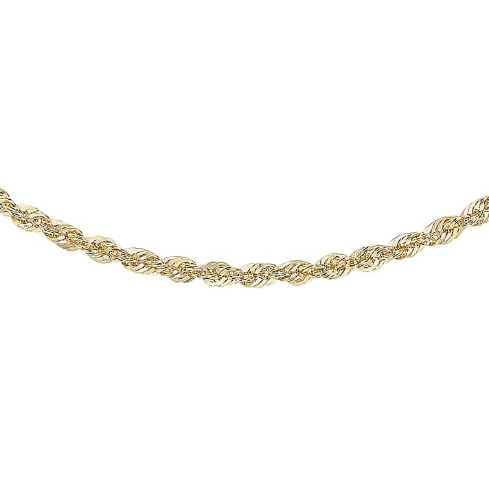 9K Yellow Gold 2mm Rope Chain 16 Inch