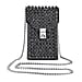 Crystal Studded Leatherette Crossbody Bag With Chain Shoulder Strap - White