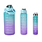 Closeout Deal - Set of 3 Sport Water Bottles with Gradient Colour Design - Blue