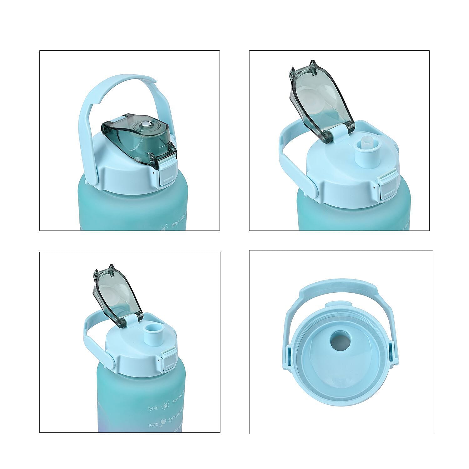 Closeout Deal - Set of 3 Sport Water Bottles with Gradient Colour Design - Black