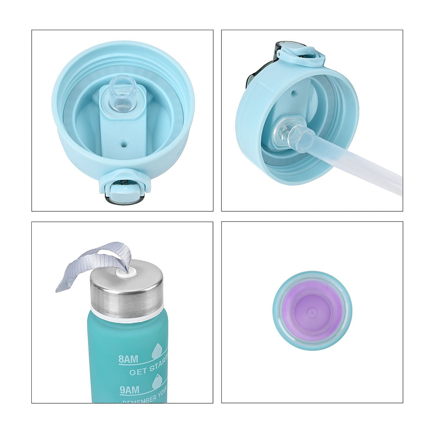 Closeout Deal - Set of 3 Sport Water Bottles with Gradient Colour Design - Black