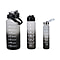 Closeout Deal - Set of 3 Sport Water Bottles with Gradient Colour Design - Black