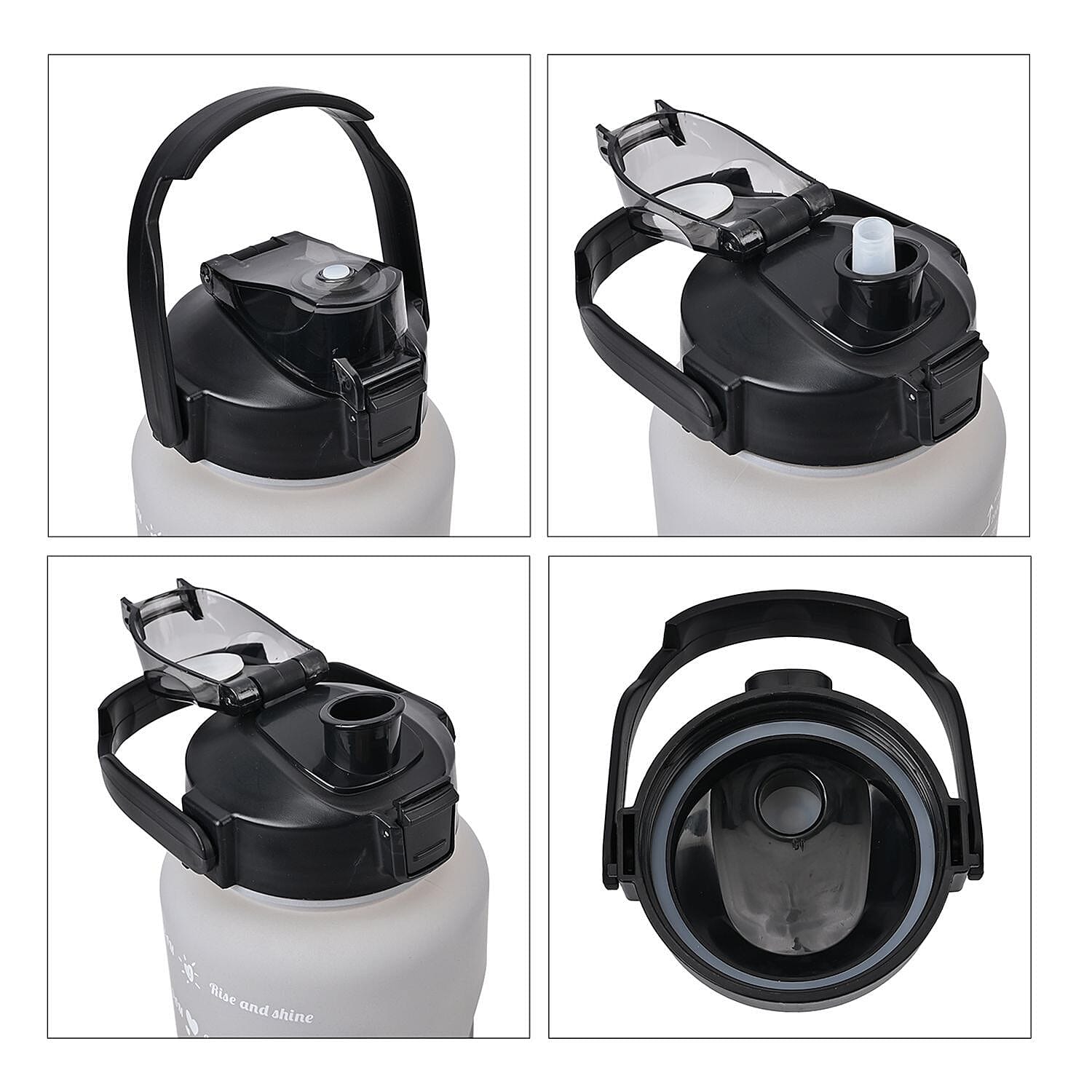 Closeout Deal - Set of 3 Sport Water Bottles with Gradient Colour Design - Black