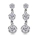 Moissanite Earring in Platinum Overlay Sterling Silver 1.55 Ct.