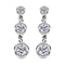 Moissanite Dangle Earrings in Vermeil Rose Gold Plated Sterling Silver 1.55 Ct