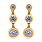 Moissanite Dangle Earrings in Vermeil Yellow Gold Plated Sterling Silver 1.55 Ct