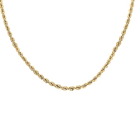 Vicenza Closeout- 9K Yellow Gold Rope Necklace (Size - 18)