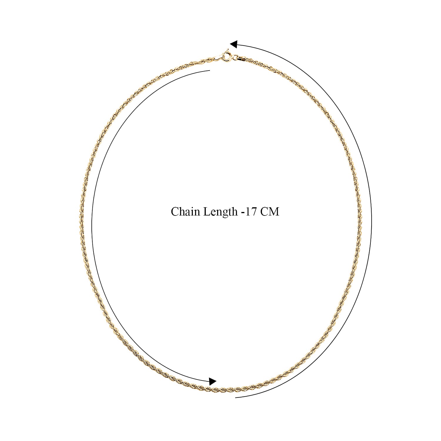 Vicenza Closeout- 9K Yellow Gold Rope Necklace (Size - 18)