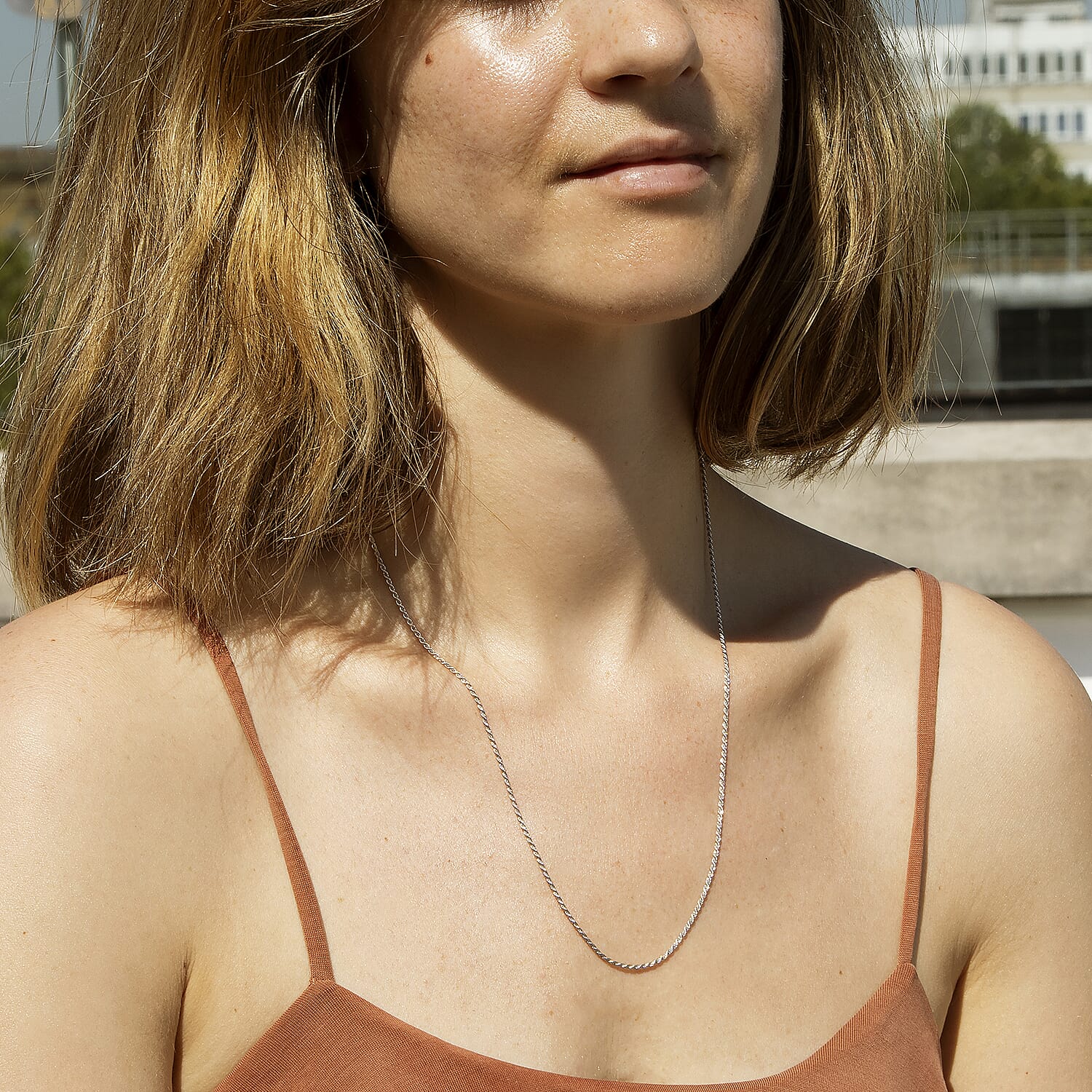 9K White Gold  Chain (Size - 22),  Gold Wt. 5.1 Gms