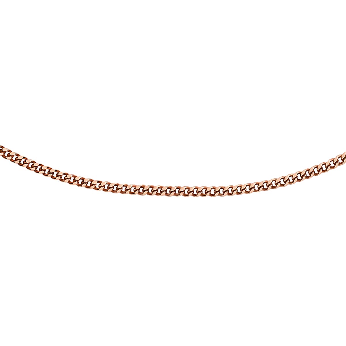 9K Rose Gold Diamond Cut Curb Chain (Size - 18) with Spring Ring Clasp