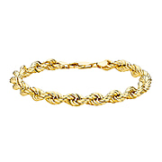 Italian Made Close Out Deal- 9K Yellow Gold  Rope Bracelet (Size - 8) 7.00 Gms