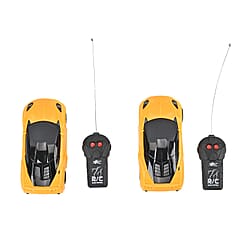 Set of 2 Remote Controlled Cars (2 Cars with 2 Remote Controls)With 3D LED Lights- Yellow