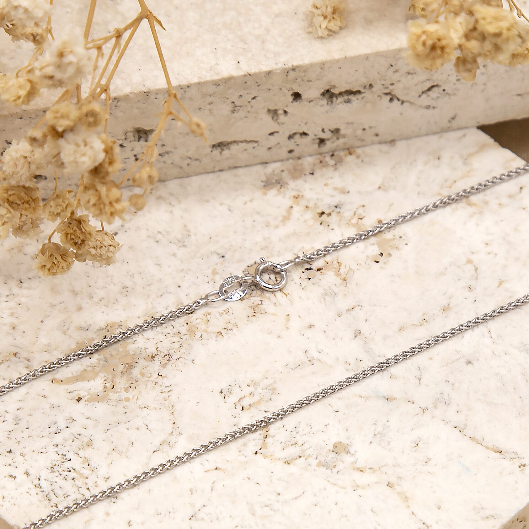 9K White Gold  Chain (Size - 18),  Gold Wt. 2.6 Gms