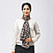 La Marey 100% Silk Leopard Printed Scarf (Size 175x50 cm) - Beige