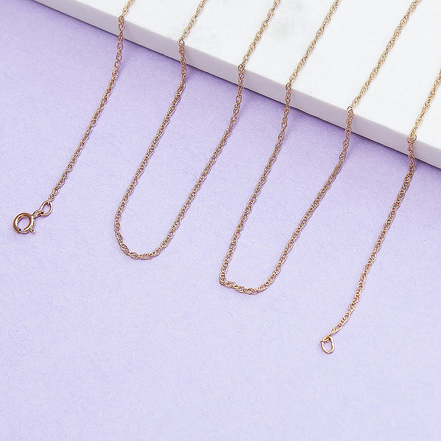 9K Rose Gold  Chain (Size - 20),  Gold Wt. 0.97 Gms