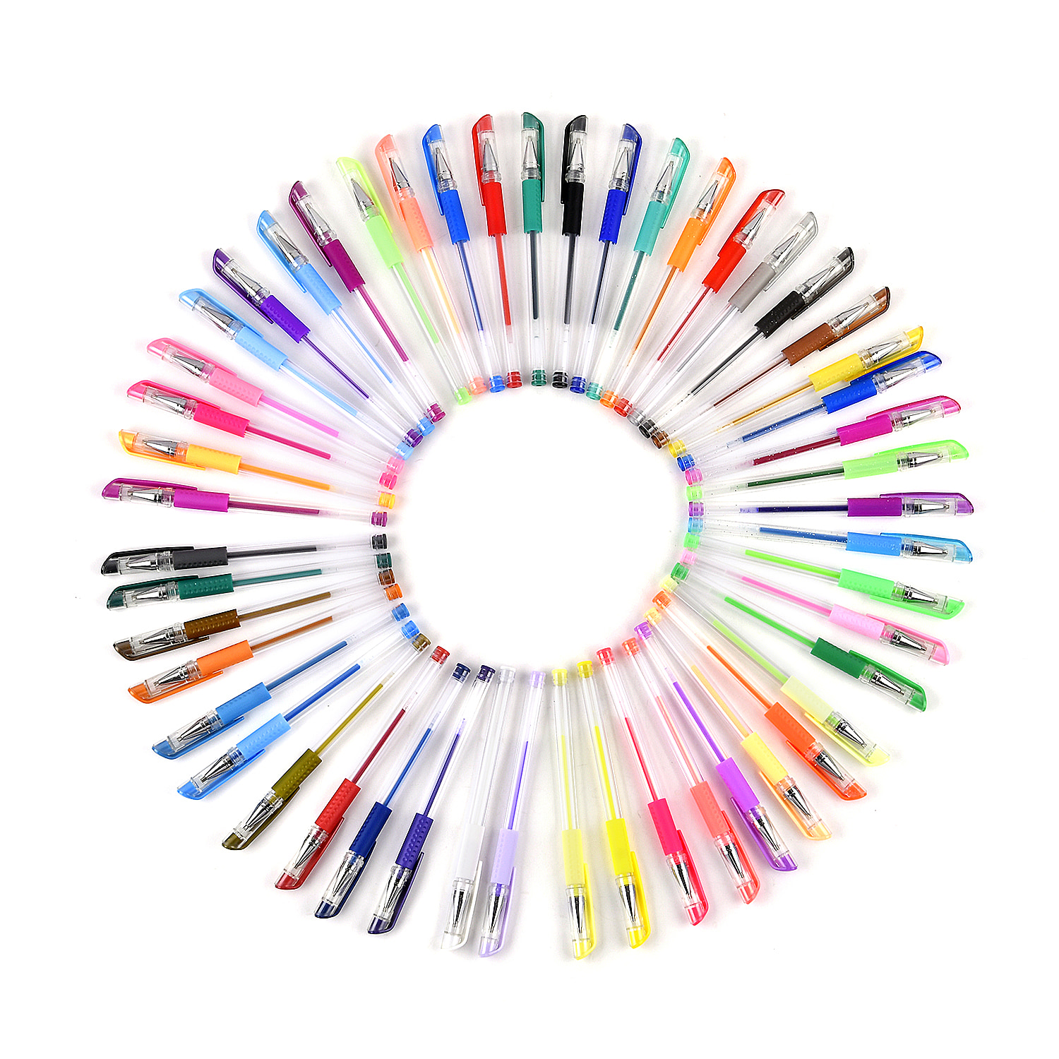 Set of 50 Multi Coloured Gel Pens with Case