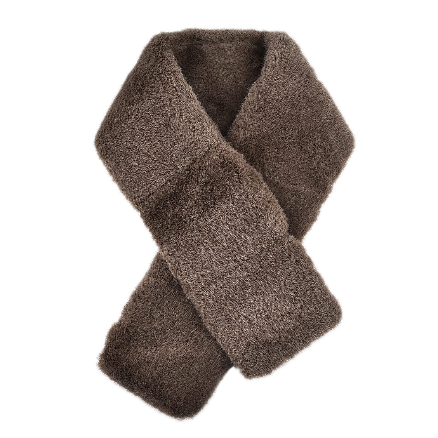 2 Piece Set - Faux Fur Earmuffs and Scarf - Tan