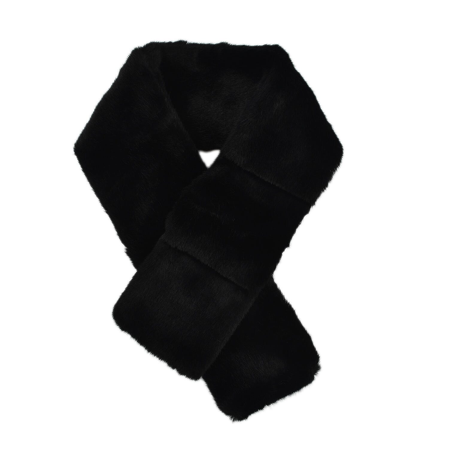 2 Piece Set - Faux Fur Earmuffs and Scarf - Black