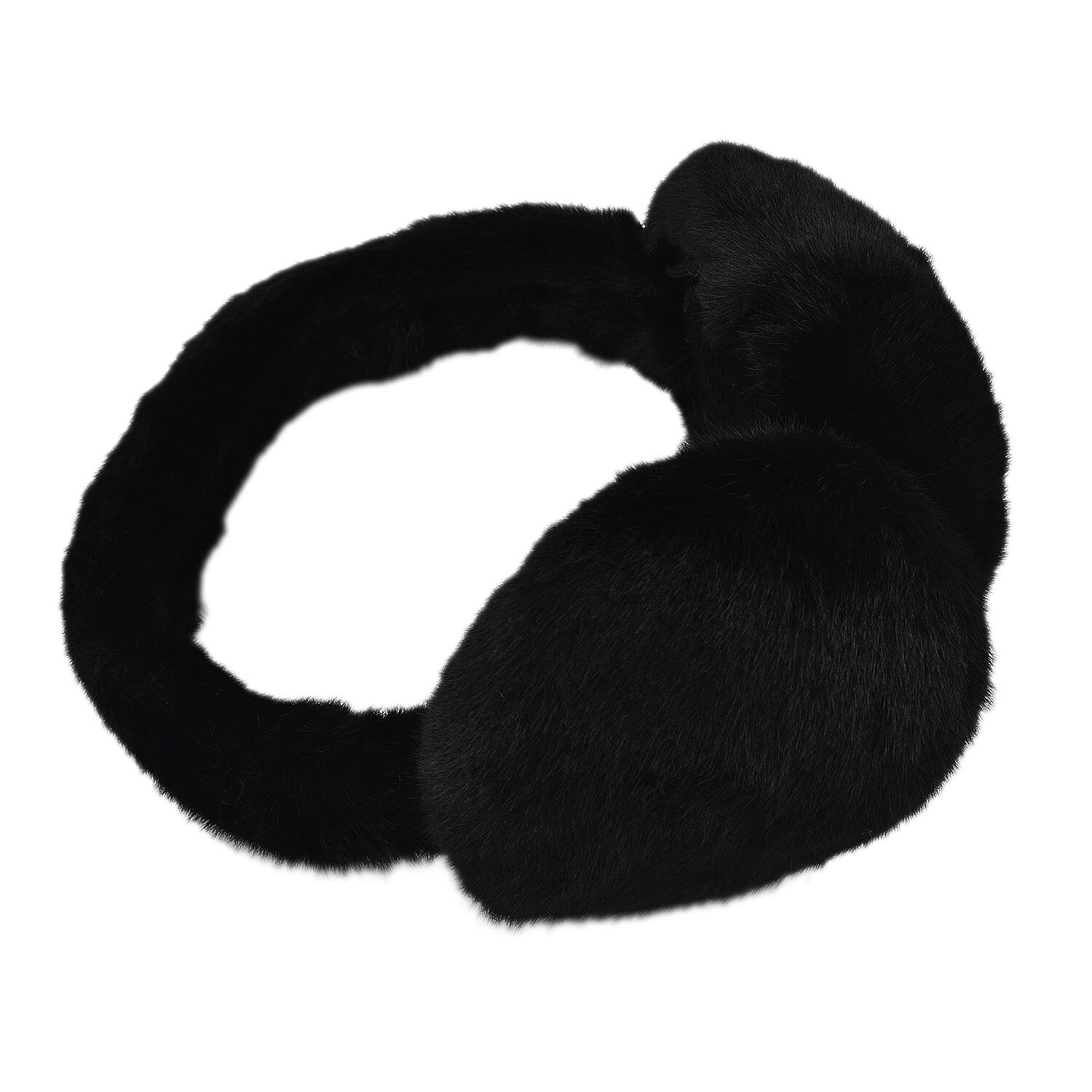 2 Piece Set - Faux Fur Earmuffs and Scarf - Black