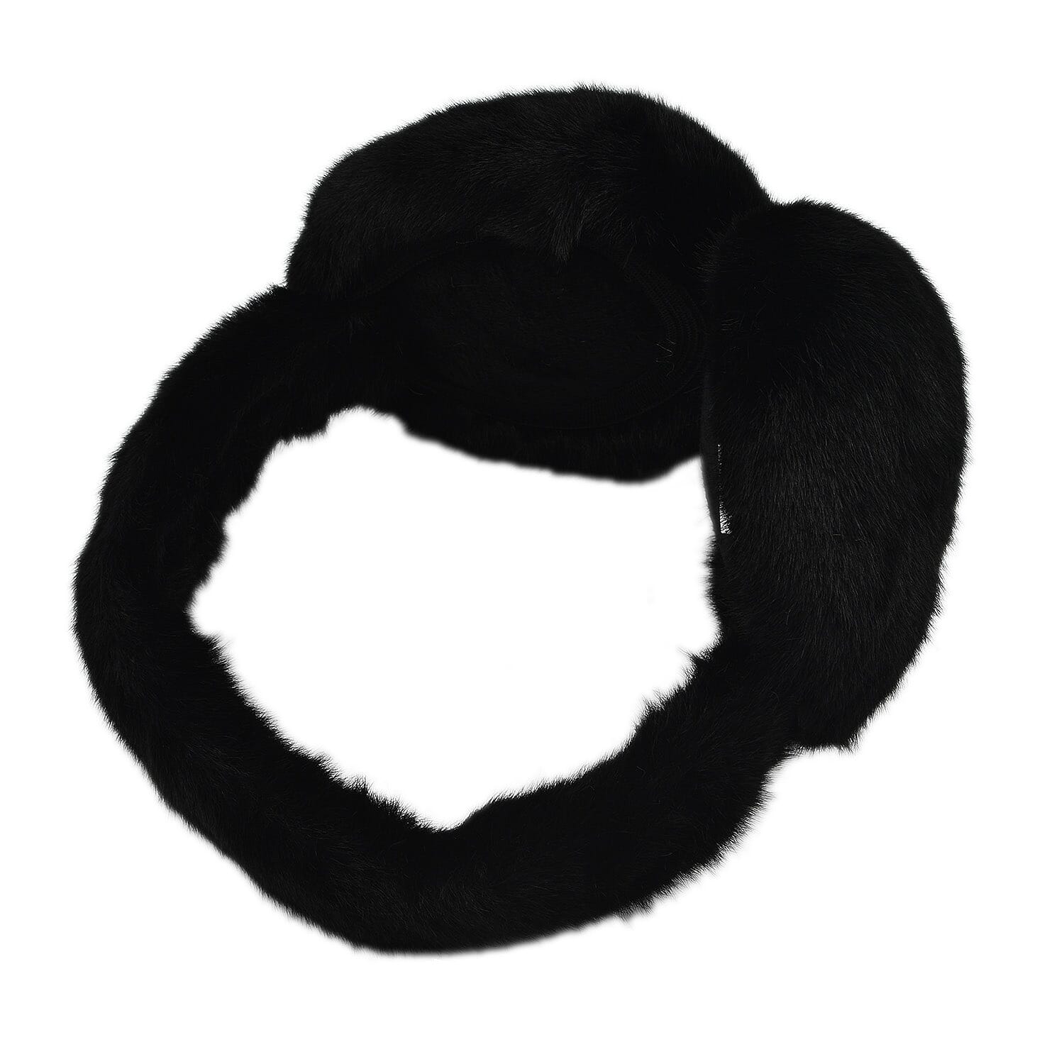 2 Piece Set - Faux Fur Earmuffs and Scarf - Black