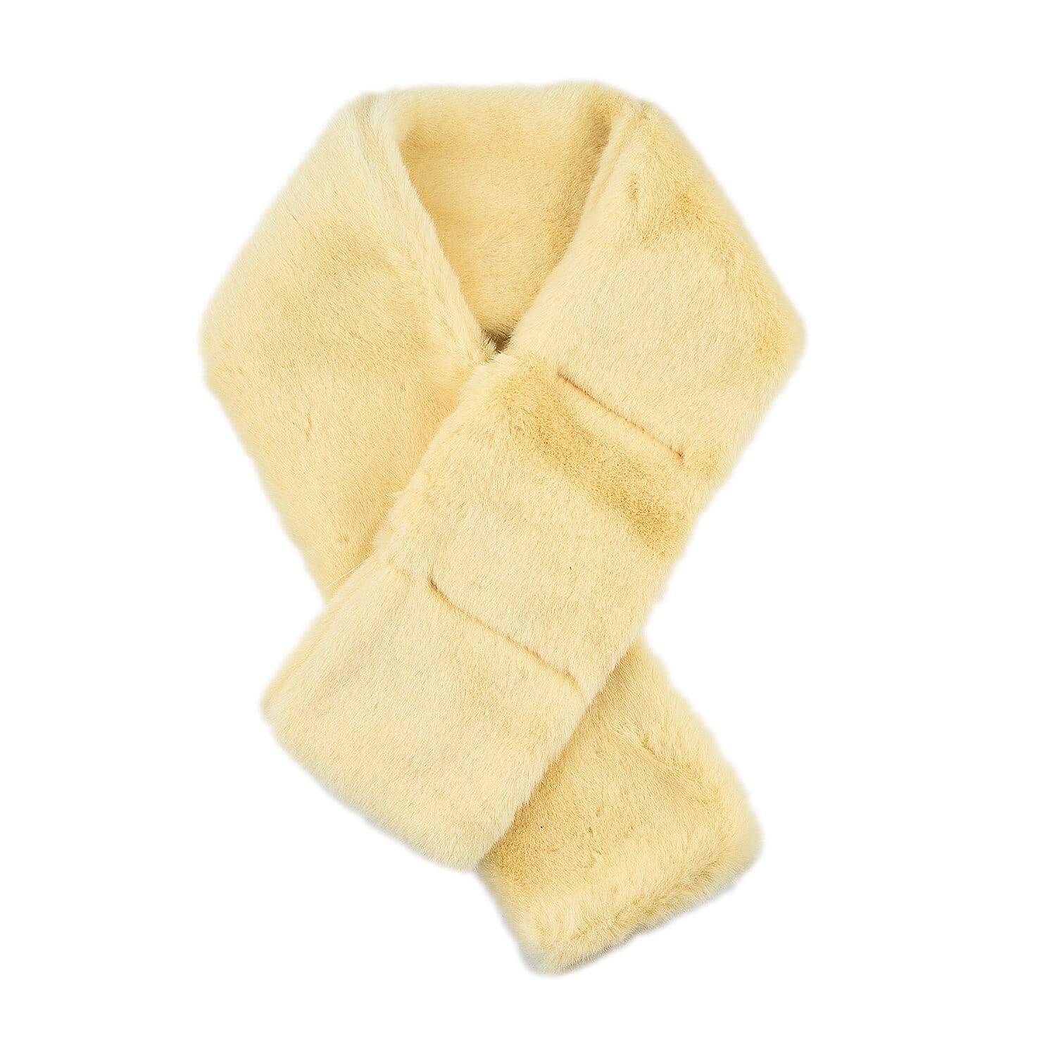 2 Piece Set - Faux Fur Earmuffs and Scarf - Beige