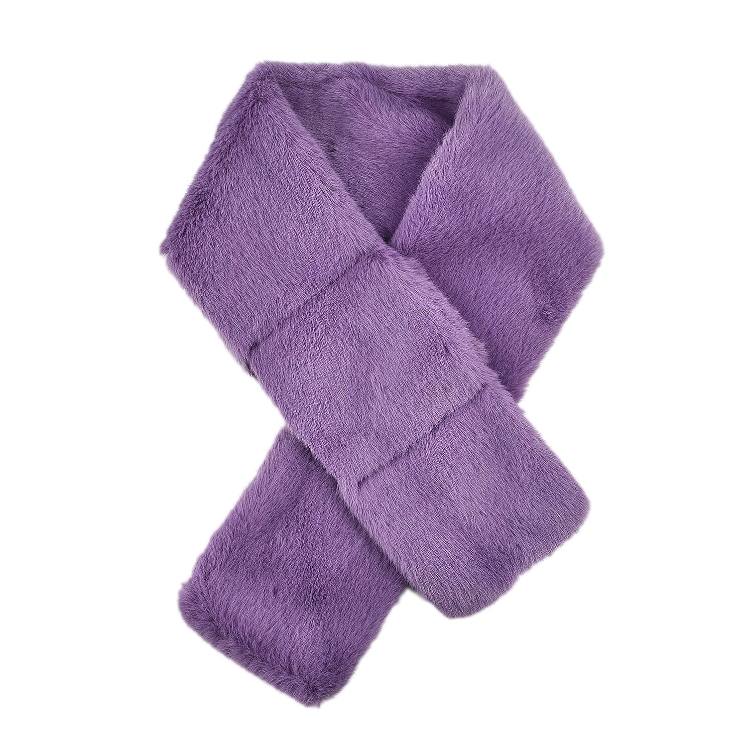 2 Piece Set - Faux Fur Earmuffs and Scarf - Purple