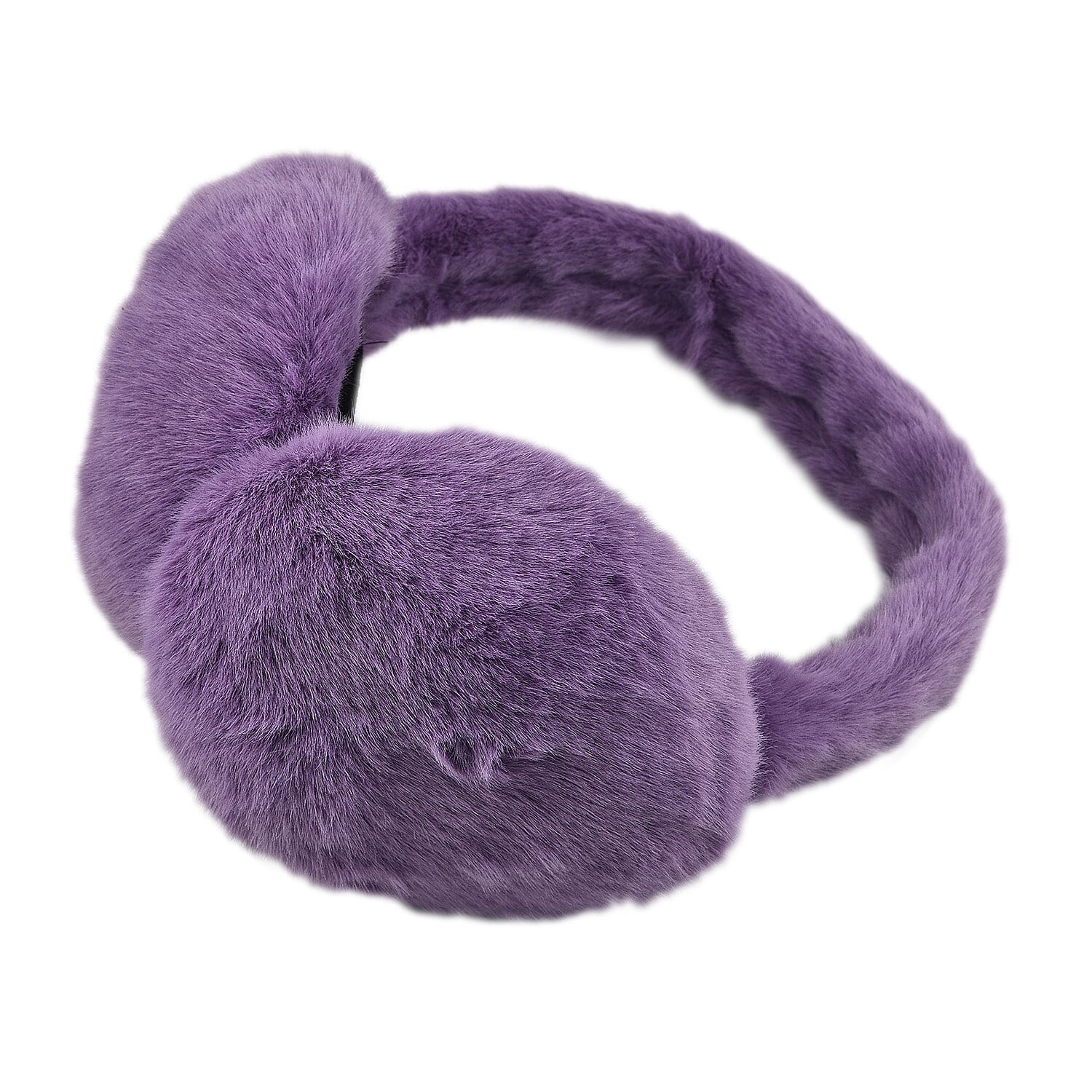 2 Piece Set - Faux Fur Earmuffs and Scarf - Purple