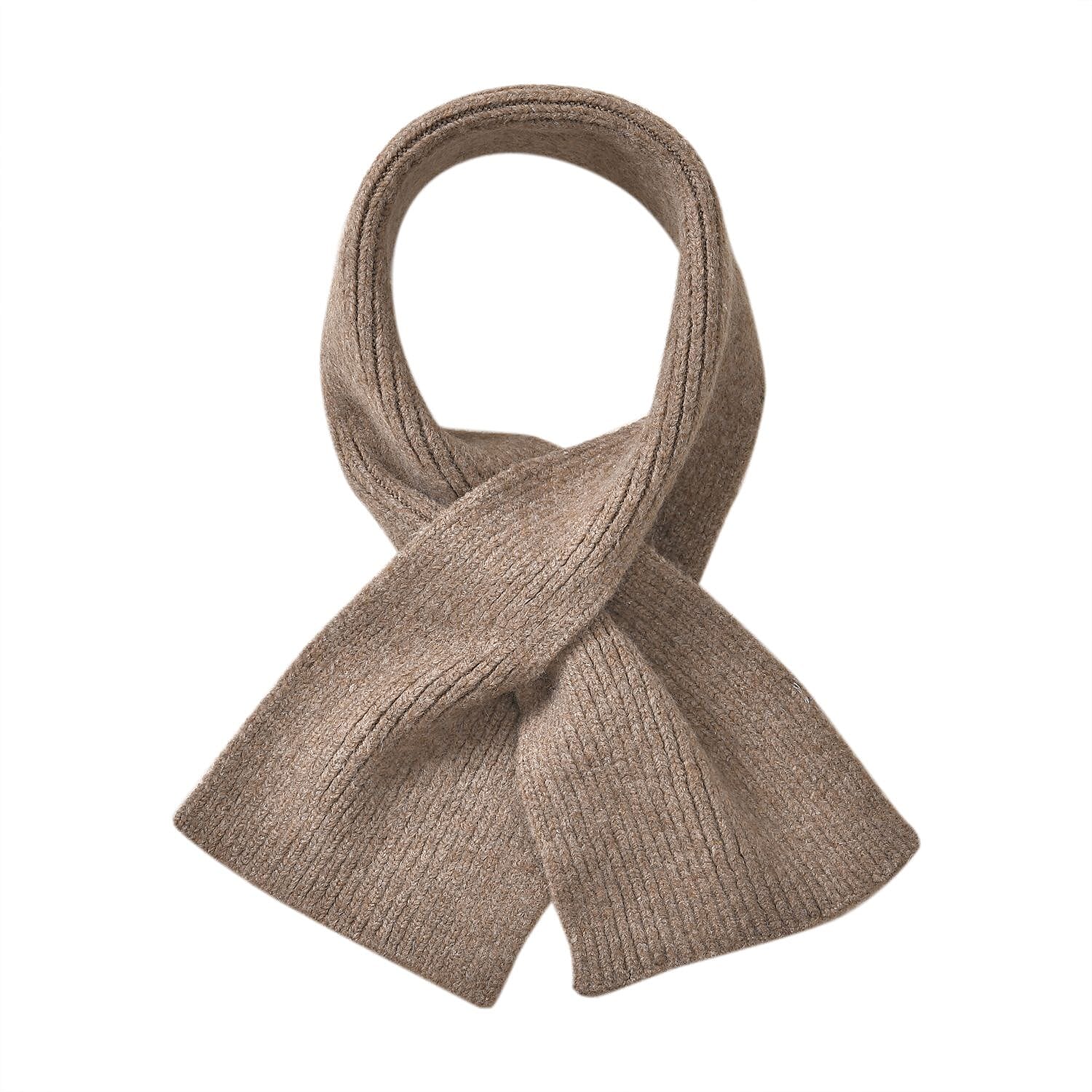 Winter Closeout Knitted Scarf- Light Brown