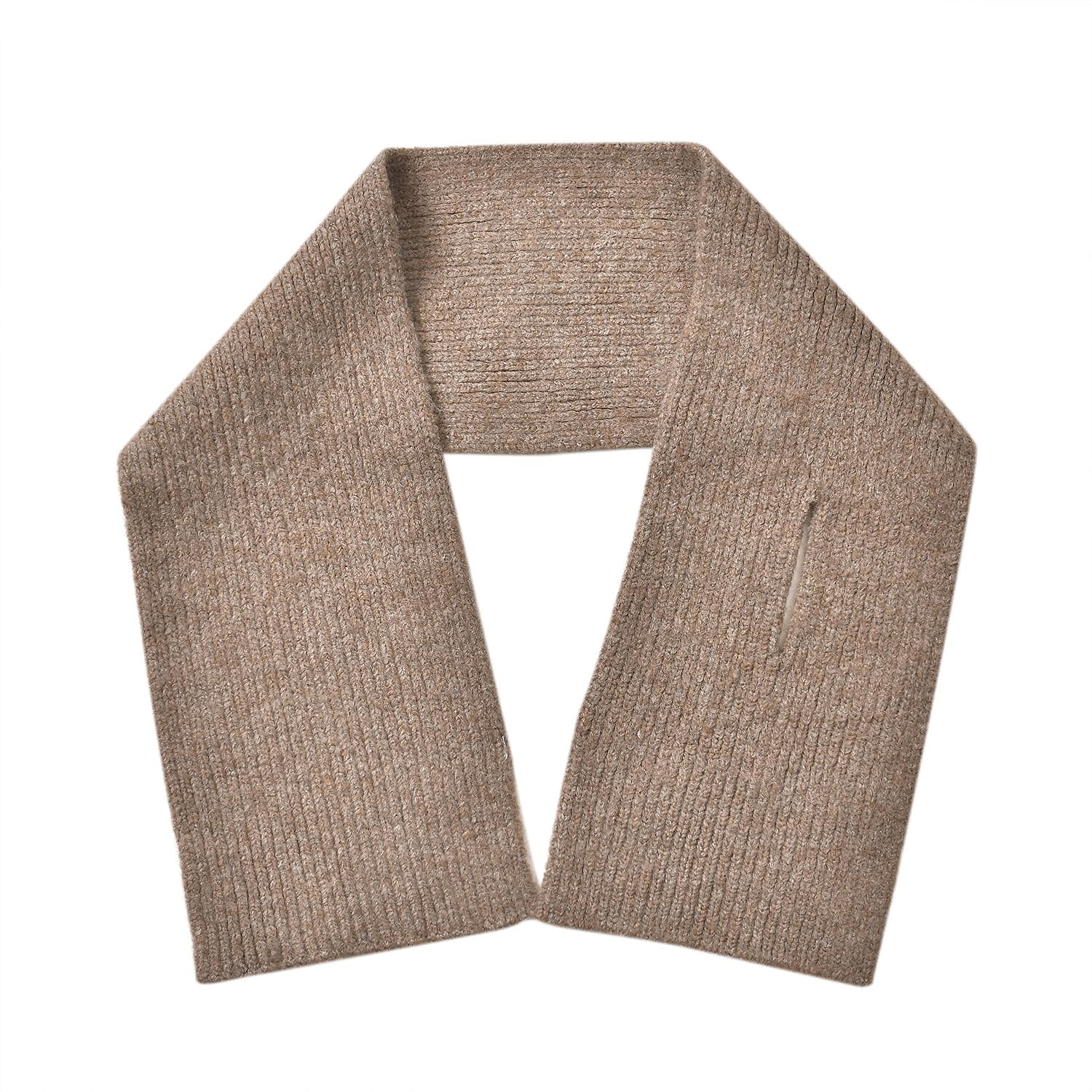 Winter Closeout Knitted Scarf- Light Brown