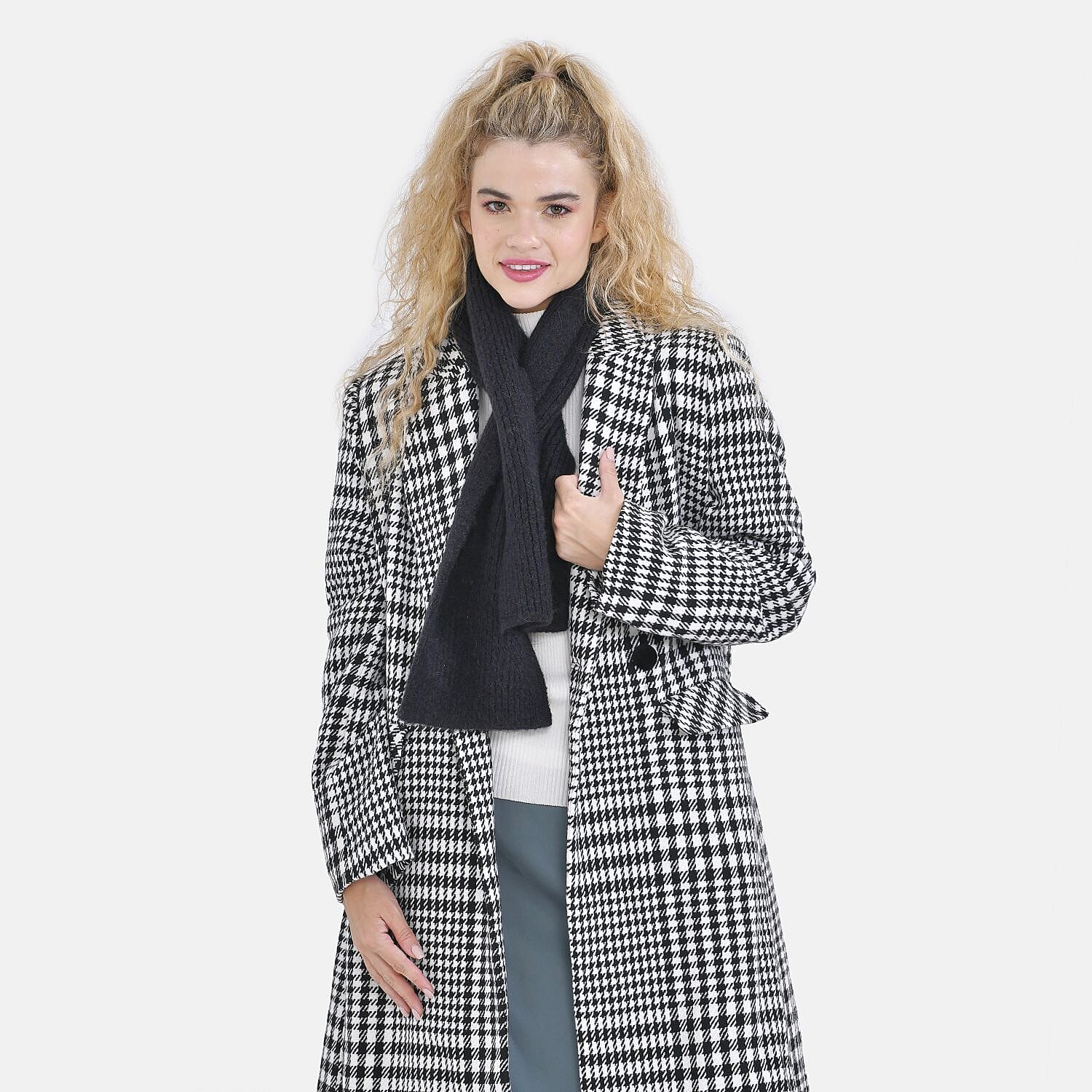 Winter Closeout Knitted Scarf- Ming Blue