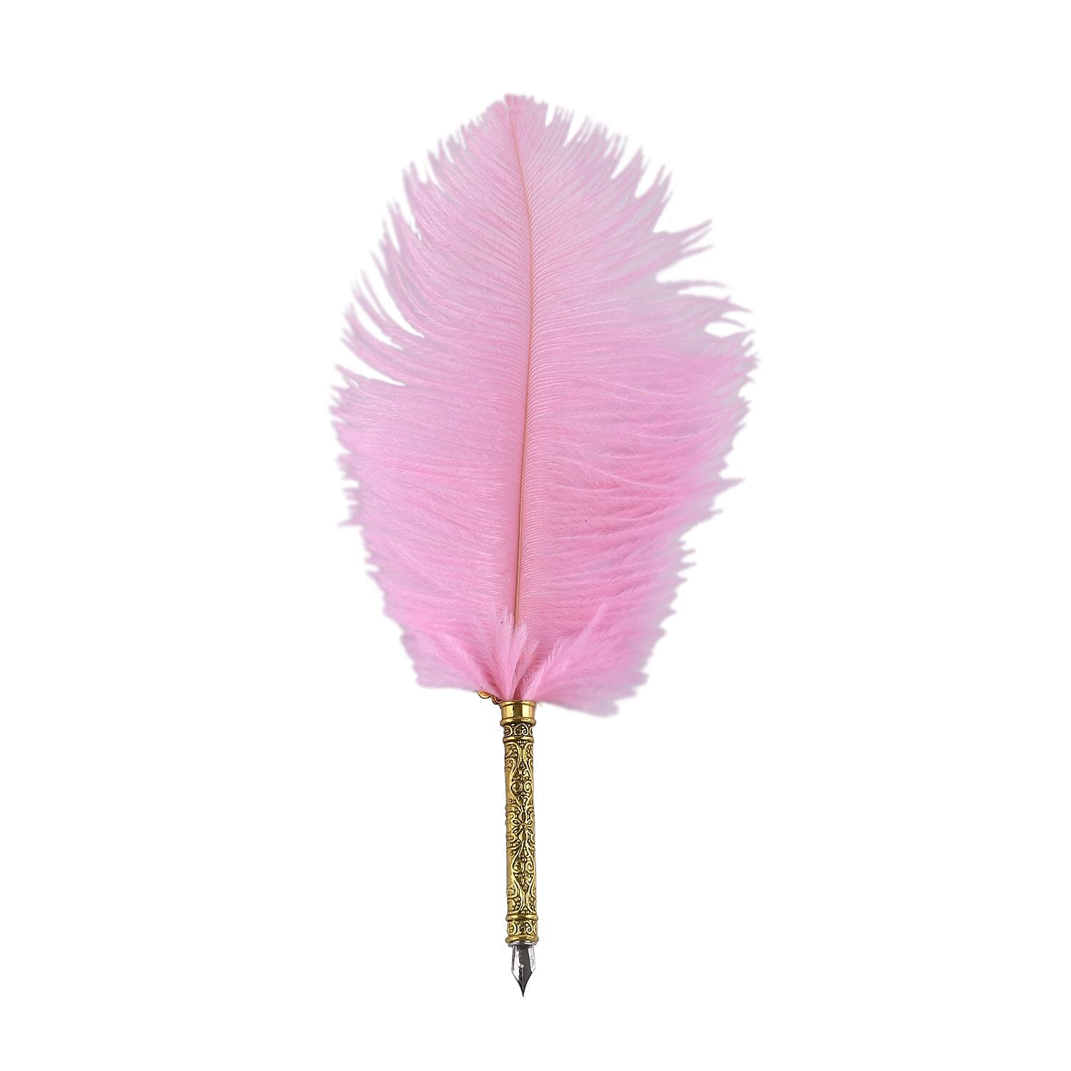 Vintage Feather Pen and Wax Stamp Gift Box - Pink - Red