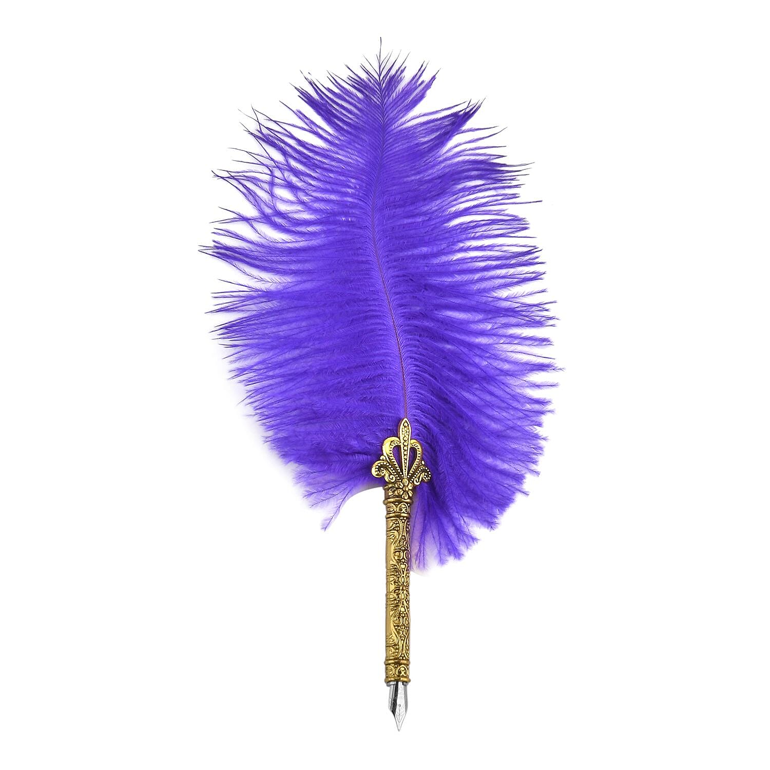 Vintage Feather Pen and Wax Stamp Gift Box - Purple - Red