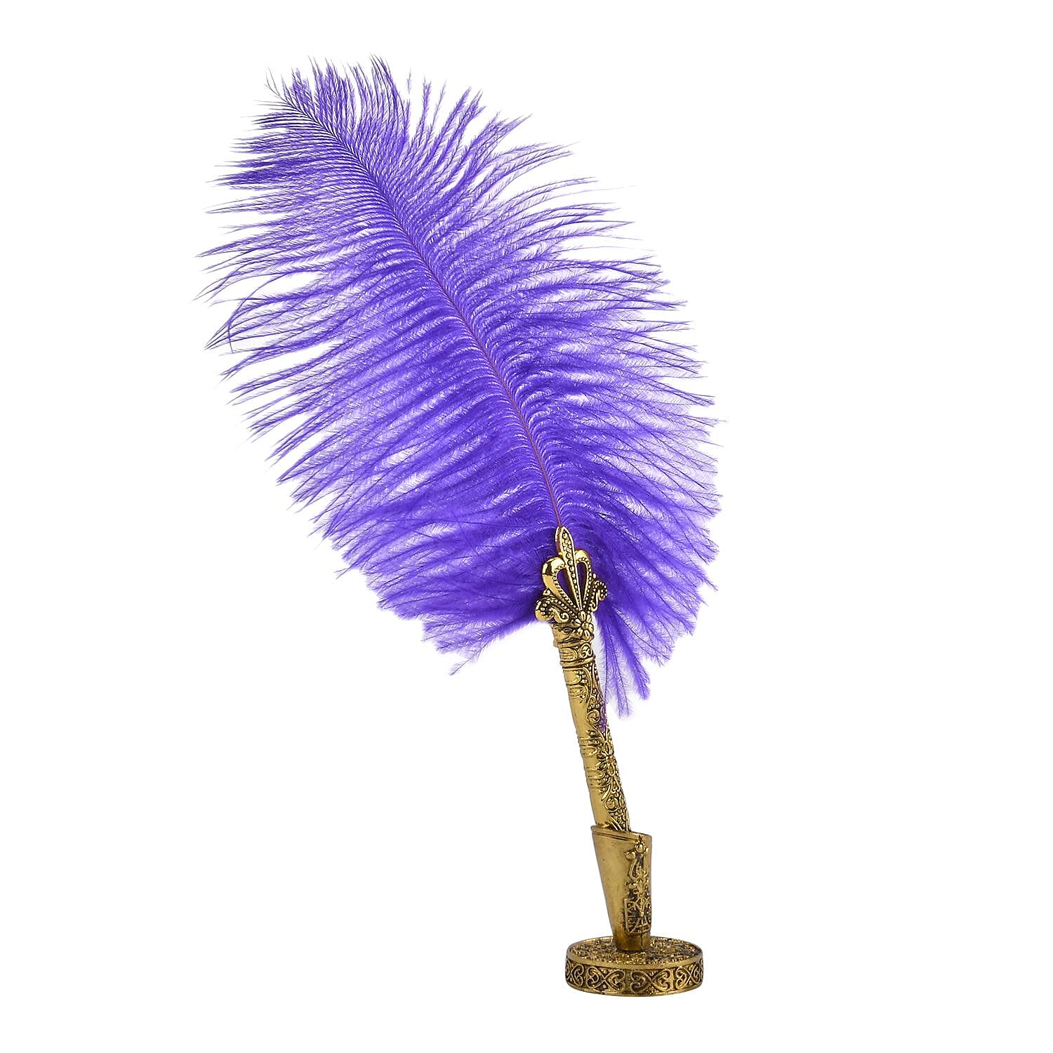 Vintage Feather Pen and Wax Stamp Gift Box - Purple - Red