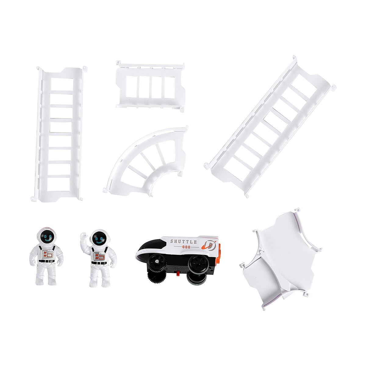 Set of 31 Pcs Track, 1 Car (1xAA Battery Not Inc.) - 2 Spacemen with Outer Space Theme