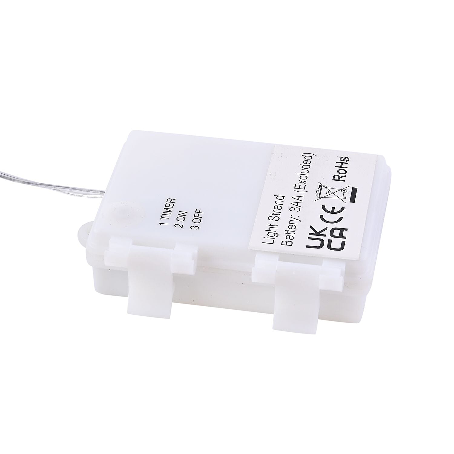 Value Bundle - Set of 10 White Bulb String LED Lights (3AA Timer IP44 Battery Box,Excl.) - White